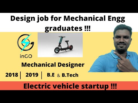 inGO electric | Mechanical Designer job | 2018 and 2019 Mechanical passed out can apply