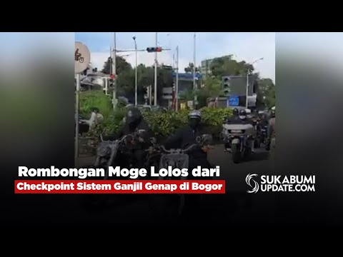 Rombongan Moge Lolos dari Checkpoint Sistem Ganjil Genap di Bogor