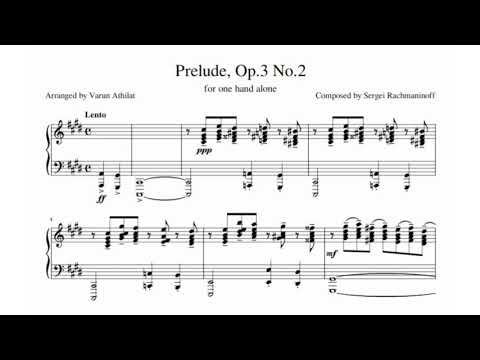 Sergei Rachmaninov/Varun Athilat - Prelude Op. 3 No. 2 for the left hand alone (audio + sheet music)