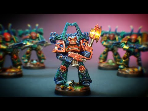 How to paint Chaos Space Marines for Space Crusade with Contrast