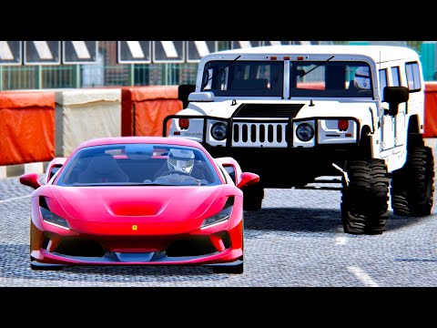 Ferrari F8 Tributo vs Hammer H1 Monster 8000 HP - Highlands