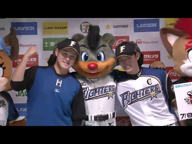 ファイターズ・鍵谷投手・大野選手ヒーローインタビュー 2016/7/23 F-Bs