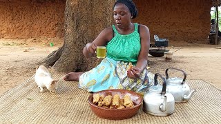 African  Village Life//Cooking African Traditional Coconut Rolls for Breakfast