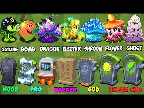 Pvz 2 Challenge - Random 40 Plants Vs Team Gravestones NOOB - PRO - HACKER