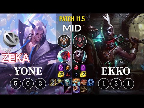 VG Zeka Yone vs Ekko Mid - KR Patch 11.5