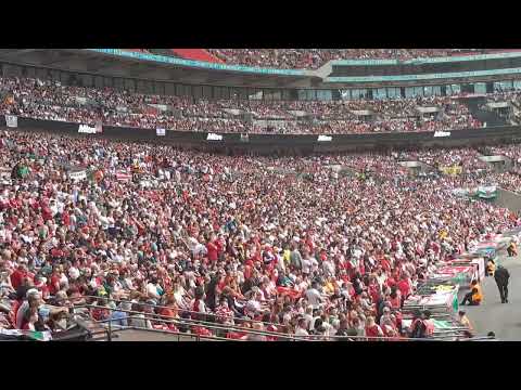 WREXHAM CHANTING ALLEZ ALLEZ AT START OF FA TROPHY WEMBLEY 2022