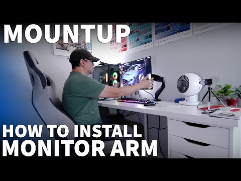 MOUNTUP Monitor Wall Mount for 17-32 Inch Computer Screen, Wall Mounted Arm Support 4.4-17.6lbs Display, Computer Monitor Arm, VESA Bracket for VESA 75x75mm and 100x100mm, Black video review thumbnail