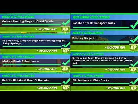 All Week 5 Easy Challenges Complete Guide In Fortnite! Chapter 2 Season 4 Fast Week 5 Challenges!