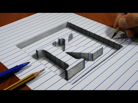 3D Trick Art On Line Paper, Letter K