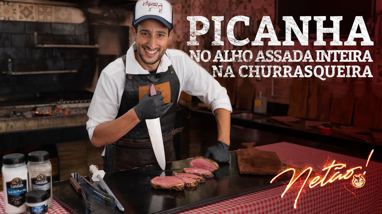 Como Fazer a Melhor Picanha no Alho - Assada inteira na churrasqueira | Netão! Bom Beef #68