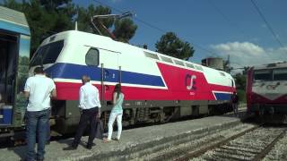 preview picture of video 'Electric locomotive gets detached in Domokós (central Greece)'