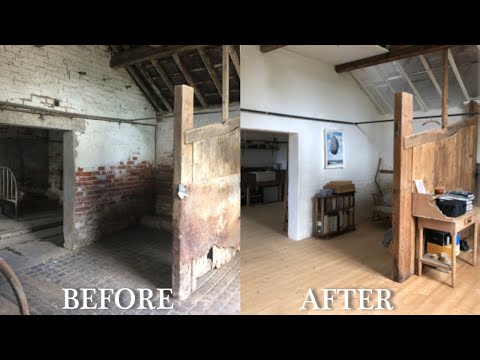 Transforming this barn into an art studio - Start to finish - Solo DIY