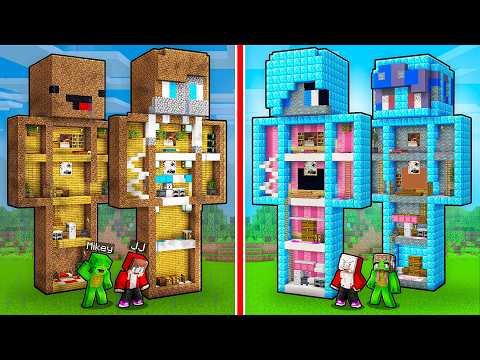 JJ and Mikey: BOYS vs GIRLS Statue Battle in Minecraft - Maizen