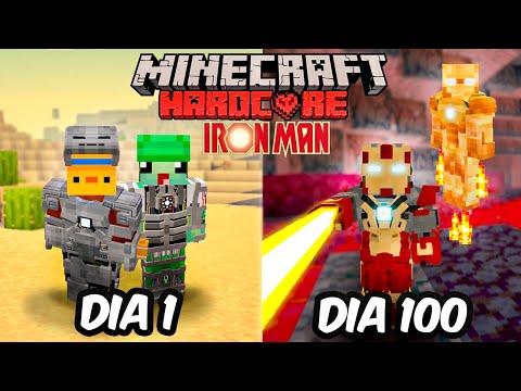 Survived 100 Days as Iron Man in Minecraft Hardcore