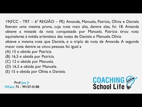QUESTÃO 19 - Prova TÉCNICO JUDICIÁRIO - TRT 6ª REGIÃO - 2018