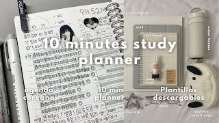 study planner coreano |10 minutes planner | plantillas descargables