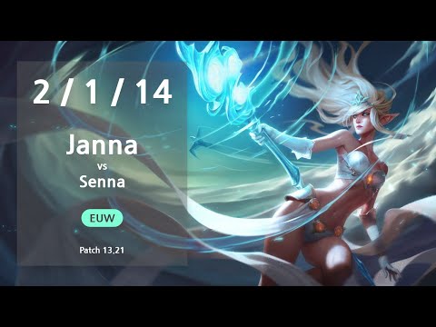 Janna Support vs Senna - EUW GrandMaster Patch 13.21