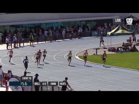 GIRLS U13 200M HEAT 3 - 2018 STATE TRACK AND FIELD CHAMPIONSHIPS // LAVicTV