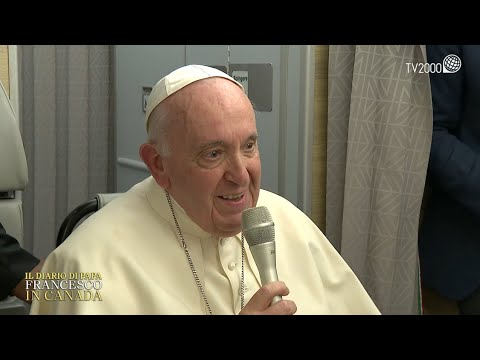 Conferenza stampa di Papa Francesco sul volo di ritorno dal Canada