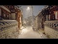 [4K] Bukchon Snowfall Night and Frozen Roads in Seoul Lead to Traffic Chaos 폭설이 내린 서울 북촌한옥마을