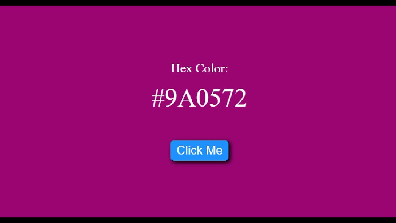JavaScript Tutorial: Changing Background Color & Displaying Hex Code.
