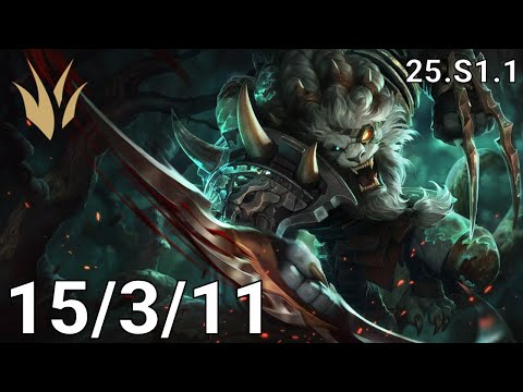 Rengar Jungle vs Zac - EUW Master | Patch 25.S1.1