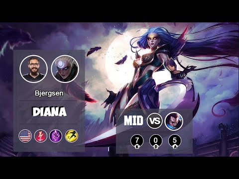 TSM BJERGSEN Diana MID vs Zed | LOL | S9 NA Challenger - Full Gameplay