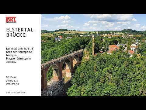 BKL Baukrane bei der Sanierung der Elstertalbrücke.