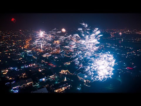 Reykjavik Iceland New Years Eve FIREWORKS | 4K Drone...