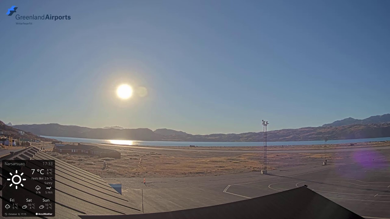Live webcam view of Narsarsuaq Airport West View