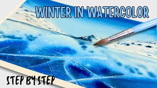 Paint an Icy Lake That Glows — Watercolor Winter Magic