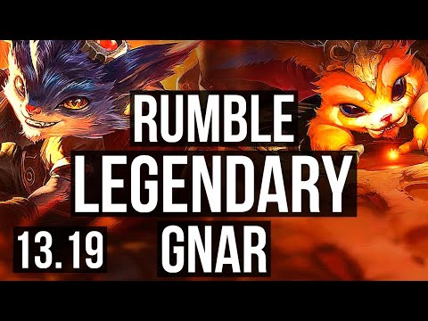 RUMBLE vs GNAR (TOP) | 2.6M mastery, 11/1/2, Legendary, 800+ games | KR Diamond | 13.19