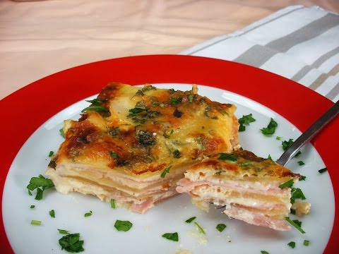 Lasaña de patata y jamón