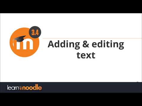 Adding And Editing Text Moodle 3 4