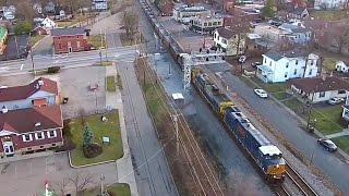 preview picture of video 'Chasing CSX Trains above Glendale Ohio - Drone Video'