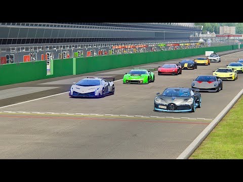 Bugatti Divo vs All Lamborghini Supercars - Monza