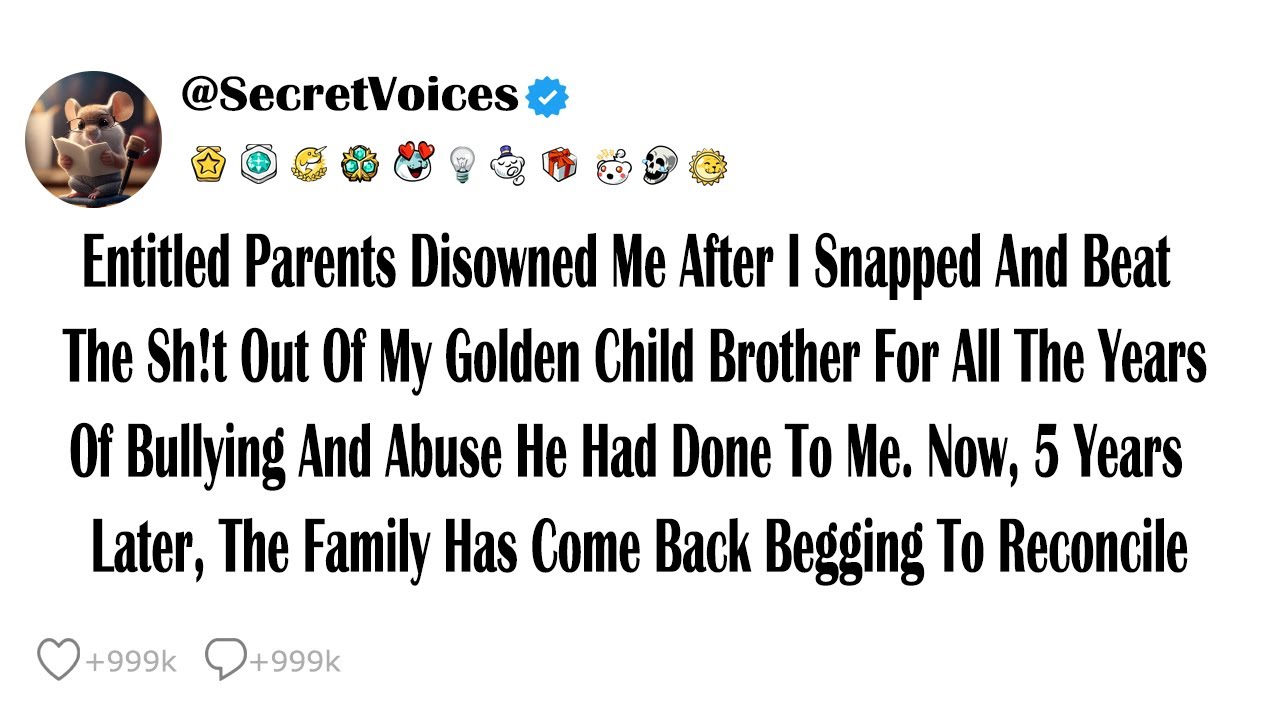 Entitled Parents Disowned Me After I Snapped And Beat The Sh!t Out Of My Golden Child Brother For...