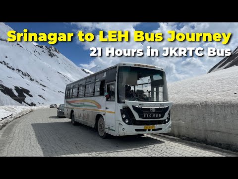 SRINAGAR to LEH Bus Journey | 21 Hour Bus Ride to LADAKH | JKRTC Bus Service #leh #zojila #kargil