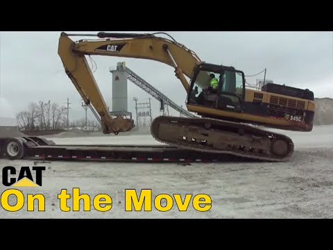 CAT 345CL Excavator Move on Lowboy