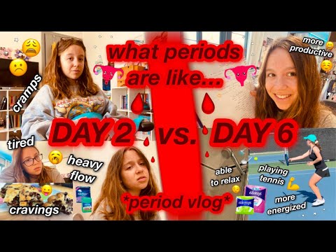 what being on your period is like DAY 2 VS. DAY 6 // period vlog (+ showing you my period products!)