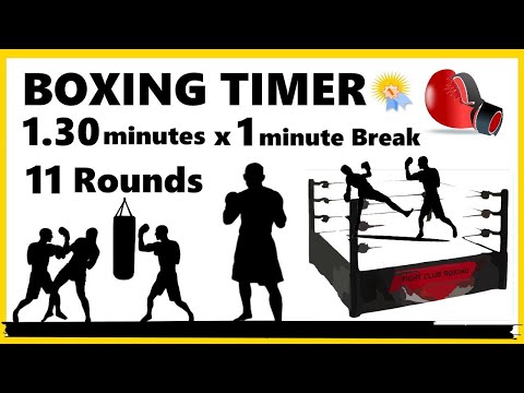 🥊Boxing round Timer 1:30 minutes x 1 min - 11 rounds   Temporizador de Boxeo online