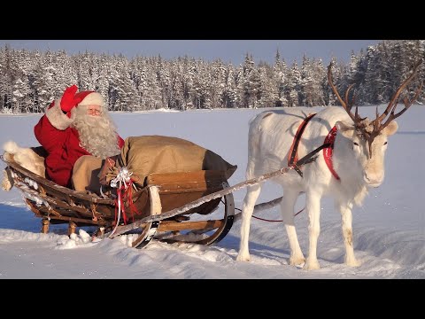 Weihnachtsmann Video für Familien 🦌🎅 Aufbruch des Weihnachtsmanns Lappland Santa Claus reindeer ride