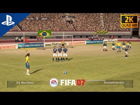 FIFA 07 (Brazil vs. Argentina) - PS2 [HD] Gameplay