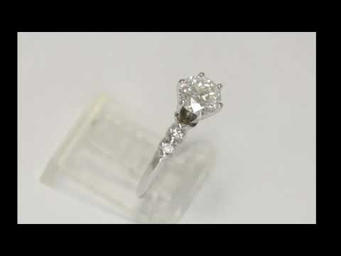 1.10CT diamond engagement ring 14K white gold 1.00CT VS1 round European cut sz 6 - 28810