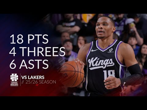 Russell Westbrook 18 pts 4 threes 6 asts vs Lakers 25/26 season