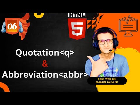 Html Tutorial Quotation Abbreviation Web Development Tutorials 6