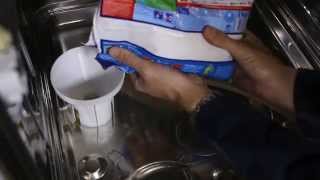 How to refill the salt container on a dishwasher