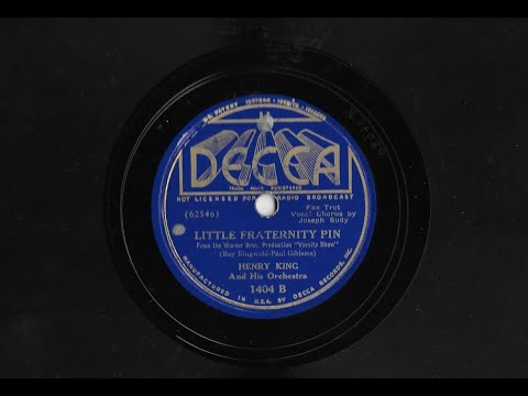 Little Fraternity Pin - Henry King & His Orchestra (Joseph Sudy, Vocal) 1937