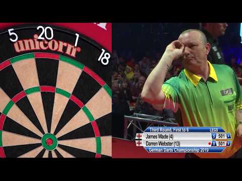 105 AVG + 9 DARTER! - James Wade vs. Darren Webster - 2019 German Darts Championship