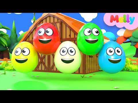 Learning Colors and Numbers Songs | Colorful Eggs on the Farm | Melly Nursery Rhymes & Kids Songs